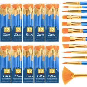 ESRICH Paint Brushes Set,20 Pack 240 Pcs Nylon Hair Paintbrushes Round-Pointed Tip Paint Brush,Artist Paint Brushes for Acrylic Painting,Acrylic Oil Watercolor Face Arts,Kids Adult Drawing(120p)