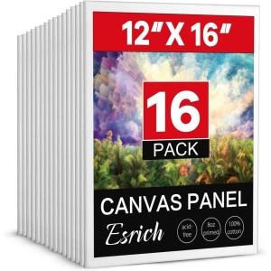 ESRICH Small Canvases for Painting 5x7IN, 96 Pack Mini Canvases for Painting Primed Acid-Free Blank Painting Canvas Panels for Oil Paint, Watercolor, Acrylic Paint, Gouache &Tempera.(12*16in 16pack)