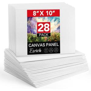 ESRICH Small Canvases for Painting 5x7IN, 96 Pack Mini Canvases for Painting Primed Acid-Free Blank Painting Canvas Panels for Oil Paint, Watercolor, Acrylic Paint, Gouache &Tempera.(8*10in 28pack)
