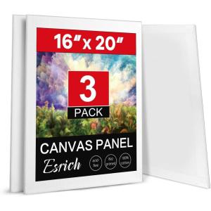 ESRICH Small Canvases for Painting 5x7IN, 96 Pack Mini Canvases for Painting Primed Acid-Free Blank Painting Canvas Panels for Oil Paint, Watercolor, Acrylic Paint, Gouache &Tempera.(16*20in 3pack)