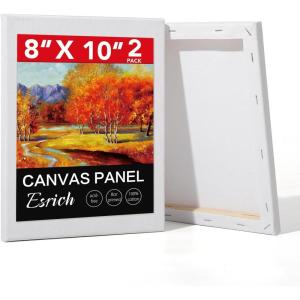 ESRICH Stretched Canvas for Painting, 12 Pack 4×4, 4×6, 8×10, 11×14(3 of Each) Canvas Set, Multi-Size Blank Canvases for Painting, Primed Paint Canvas for Kids, Adults, Beginners, Artists.(8x10in)