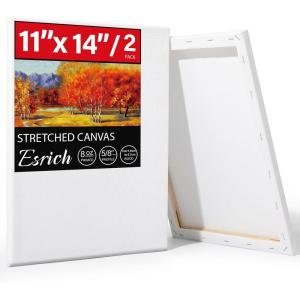 ESRICH Stretched Canvas for Painting, 12 Pack 4×4, 4×6, 8×10, 11×14(3 of Each) Canvas Set, Multi-Size Blank Canvases for Painting, Primed Paint Canvas for Kids, Adults, Beginners, Artists.(11x14in)