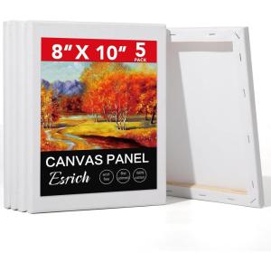 ESRICH Stretched Canvas for Painting 12×12 Inch, 2 Pack Blank Canvas -5/8 in Profile Primed Cotton White Canvases for Painting for Oil & Acrylic Paint(8×10)