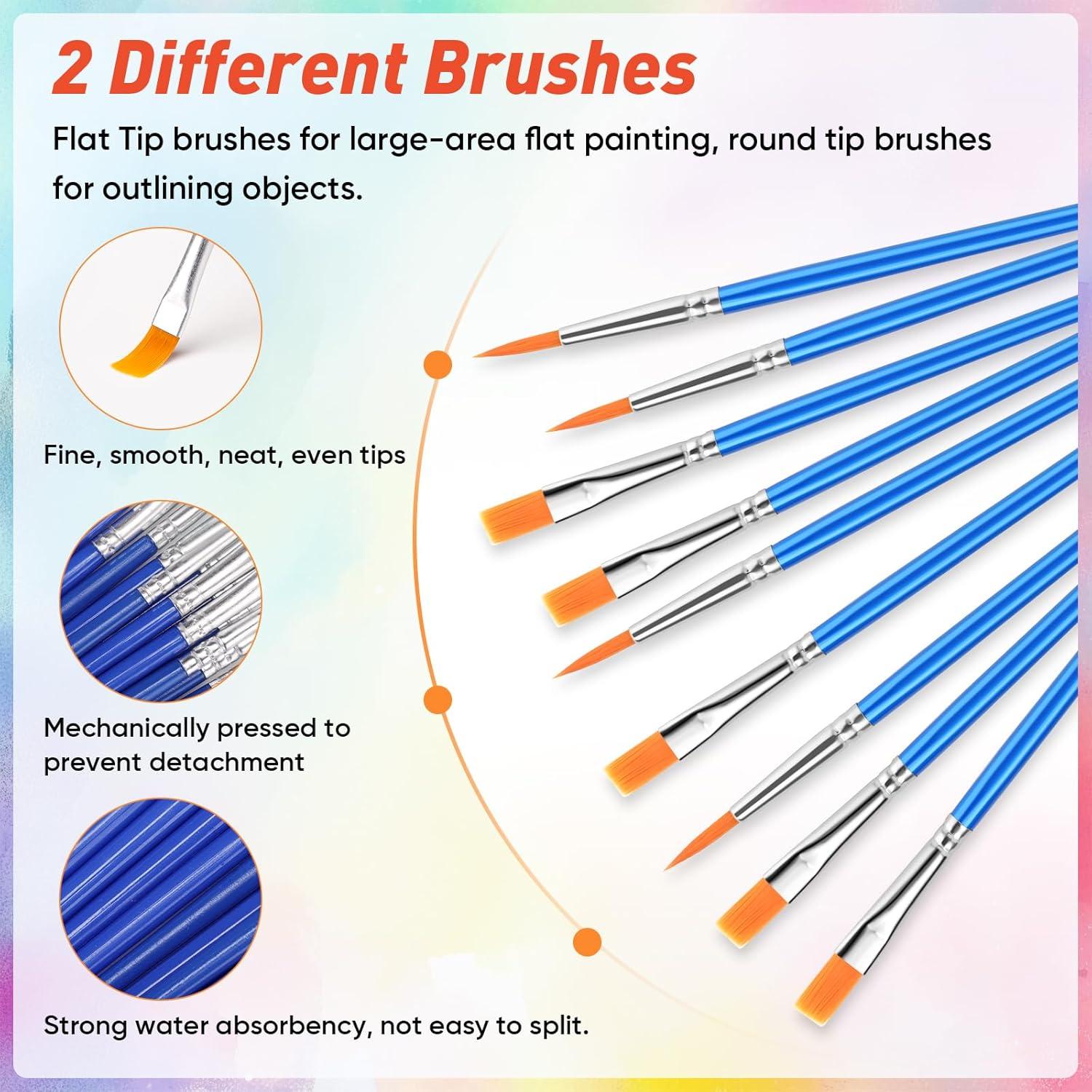 image8 Pack Mini Acrylic Paint Set 12 Colors Acrylic Paint Strips with 16 Brushes Washable Paint for Kids amp Adults Craft 112 PCS Painting kit for Easter Eggs Birthday Party Favor Classroom Art Gifts