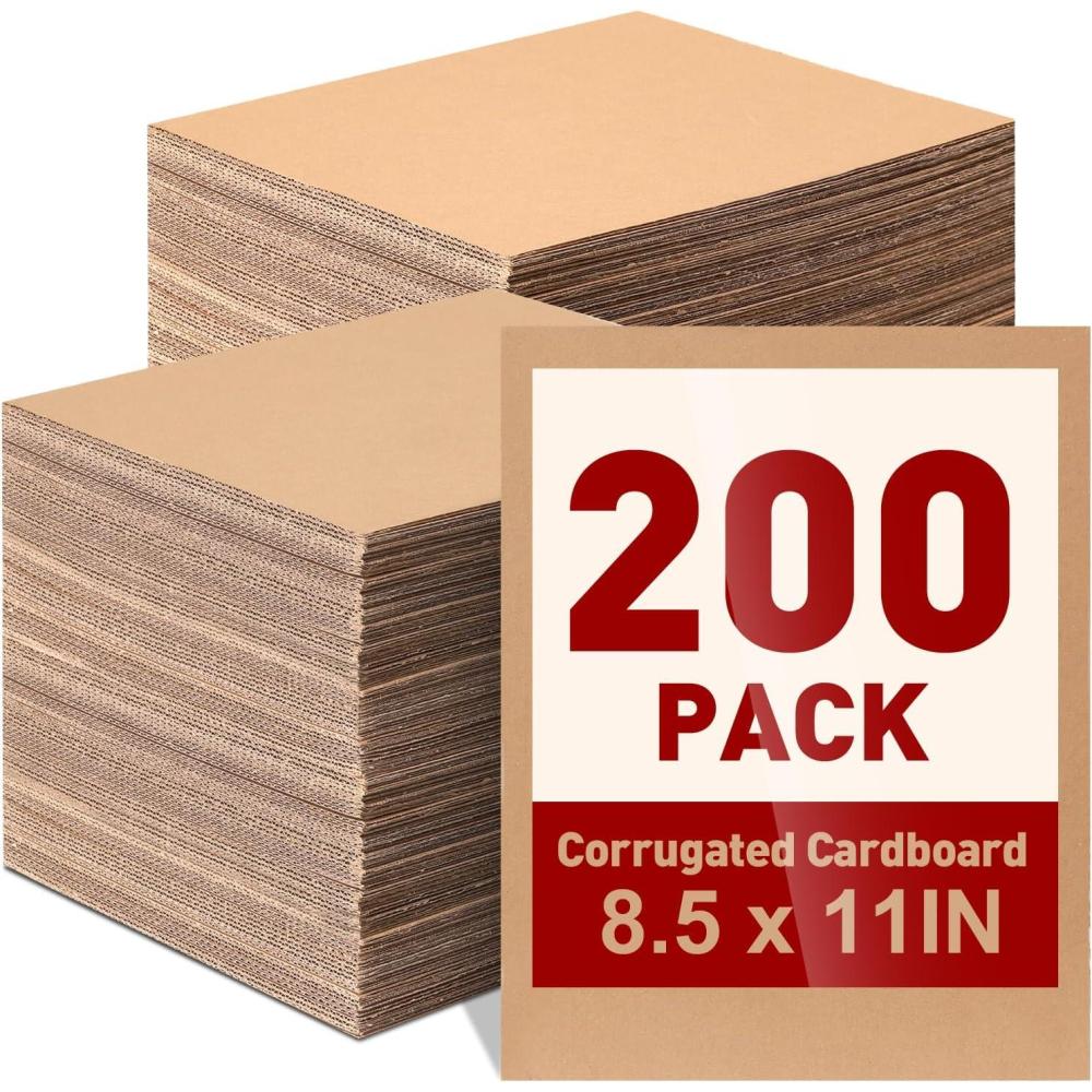 image10 Pack 85x11 Corrugated Cardboard Sheets Flat Cardboard Paper Inserts for Shipping Mailing Packing DIY Crafts85x11in200Pack