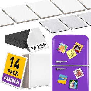 ESRICH 24 Pack 3x3IN Mini Magnetic Canvas Panels, Small Canvases for Painting for Oil, Watercolor, Acrylic Painting & DIY Crafts with 24PCS 3x3IN Square Flat Canvas Boards, 24PCS Soft Magnets(4 x 4 in (14 Pack))