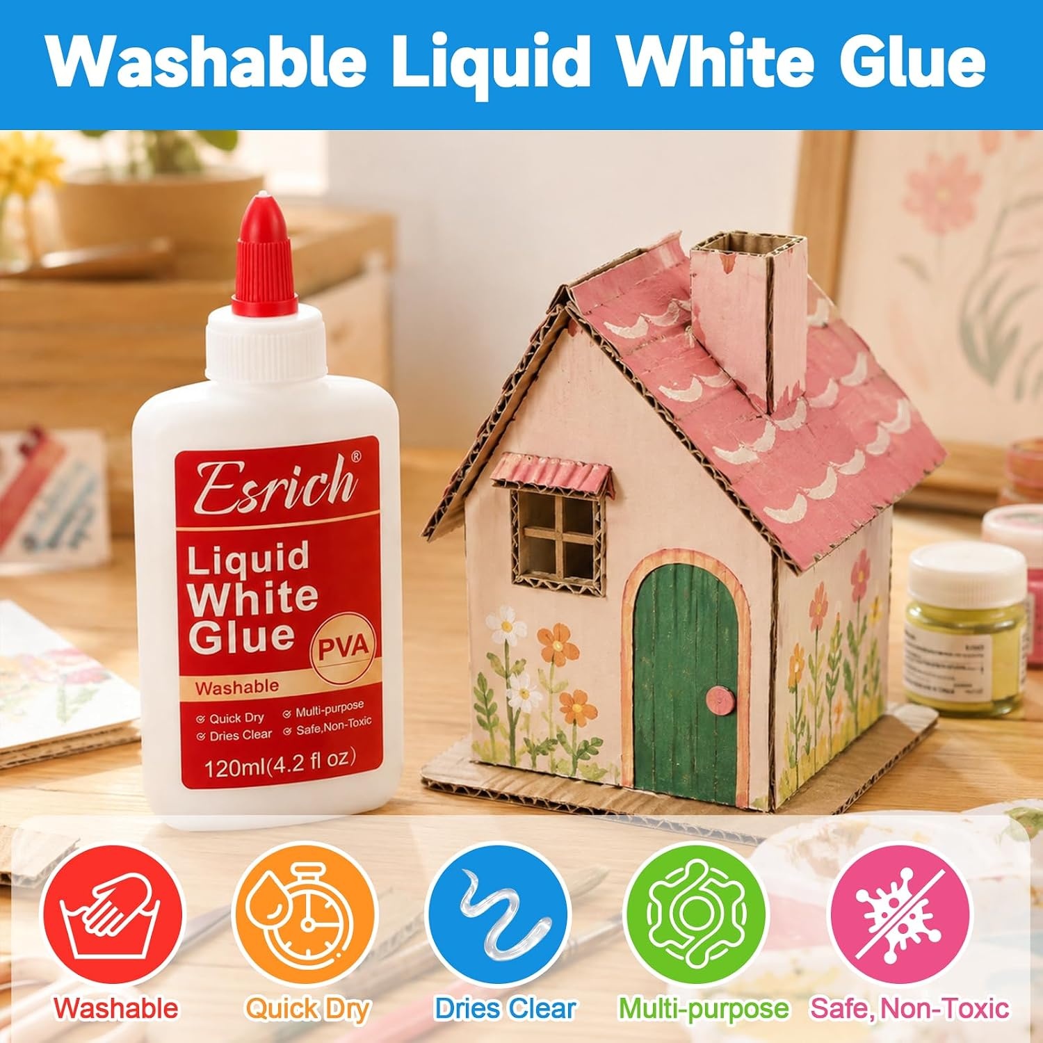 image:imageESRICH 30 Pack White Liquid Glue for Kids 14 fl oz Slime amp School Crafts3