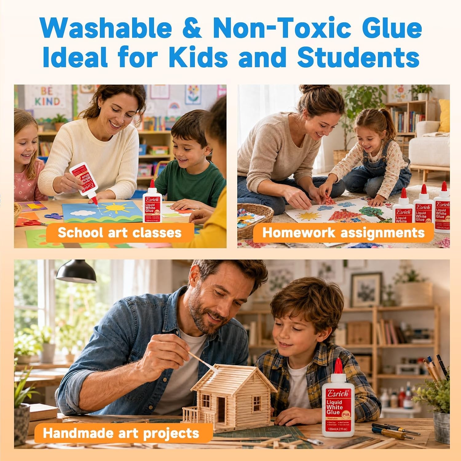 image:imageESRICH 30 Pack White Liquid Glue for Kids 14 fl oz Slime amp School Crafts3