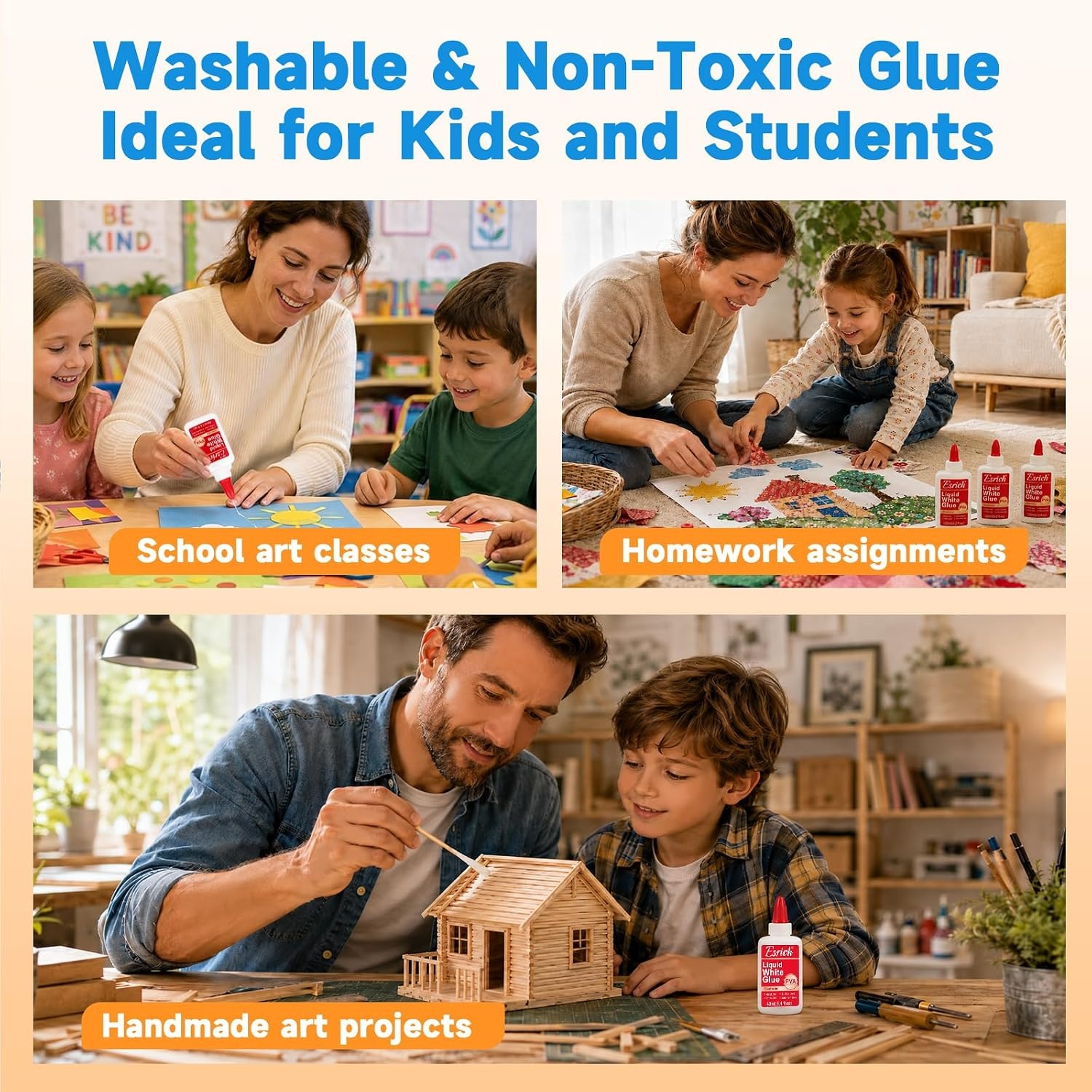 image:imageESRICH 30 Pack White Liquid Glue for Kids 42 fl oz Slime amp School Crafts30