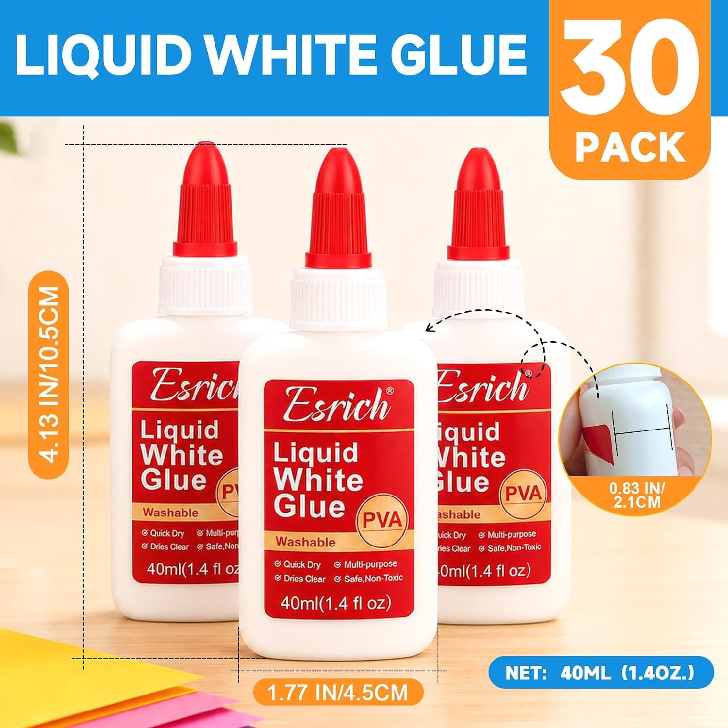 image:imageESRICH 30 Pack White Liquid Glue for Kids 42 fl oz Slime amp School Crafts30